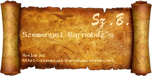Szemenyei Barnabás névjegykártya